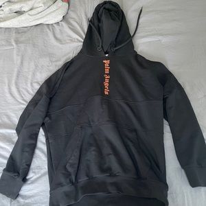 Palm angels orange and black pullover hoodie